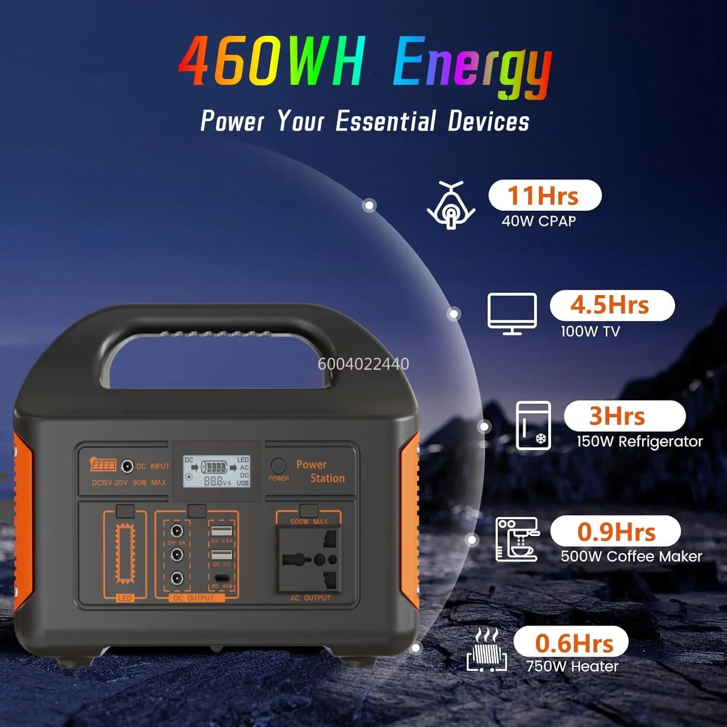 300W 500W Portable Solar Power Station Generator 110V220V LED Light Emergency Solar Power Bank for Home Outdoor Camping