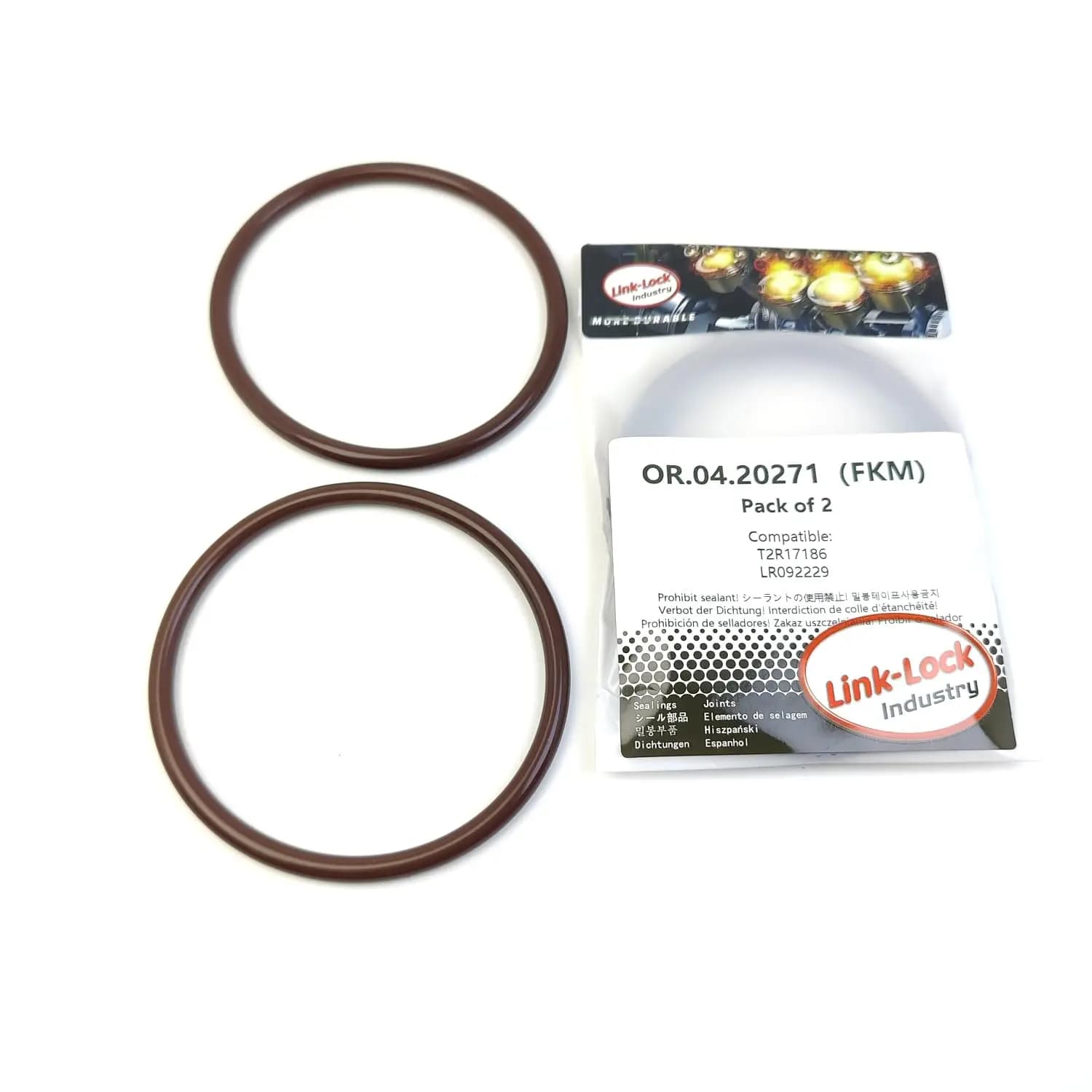Kit O-Ring di tenuta LINK-LOCK 2PCS OR.04.20271 FKM Viton per filtro aria e tubo di aspirazione T2R17186 LR092229 per LAND ROVER