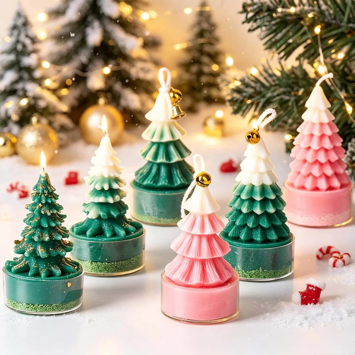 Xmas Ornament Silicone Candle Mold DIY Christmas Tree Soap Epoxy Resin Gypsum Craft Casting Molds Home Holiday Decor Tools