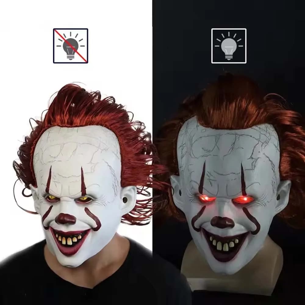 Halloween Mask Luminescent Stephen King's It Mask Pennywise Horror Clown Joker Mask Clown Mask Halloween Cosplay Costume Props