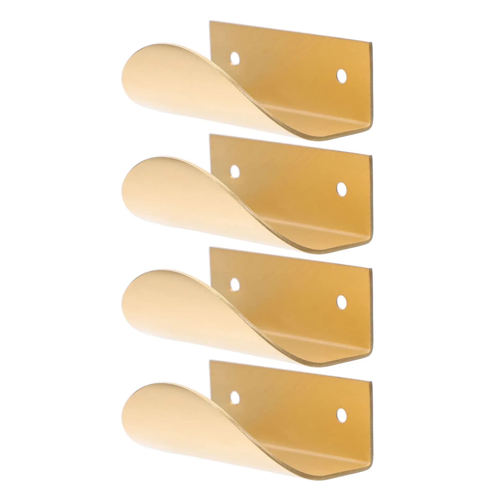 Set di 4 Maniglie Decorative Moderne in Ottone Massiccio a Forma di Foglia per Armadi, Porte, Cassetti e Guardaroba, Robuste e Resistenti