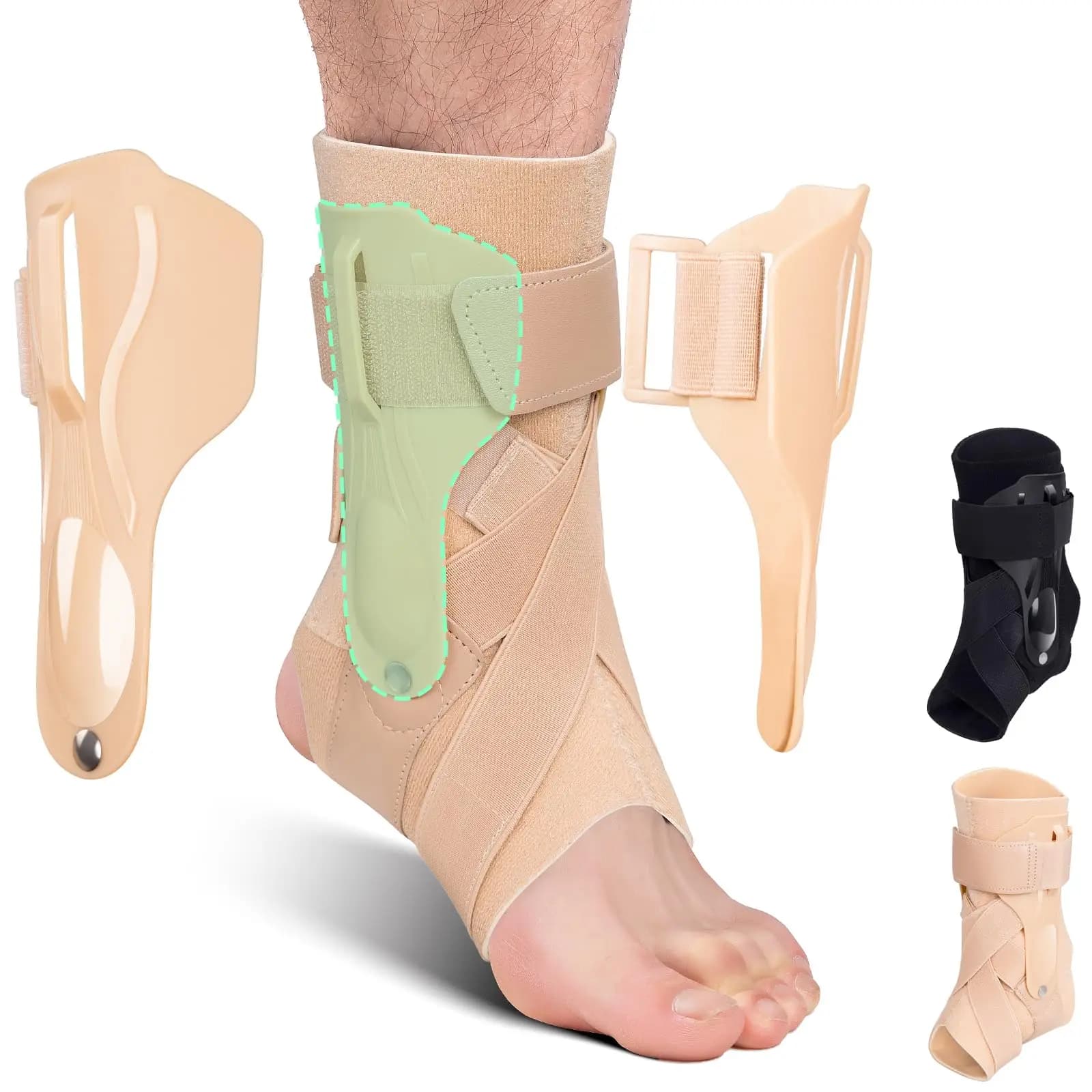 Tutore di supporto per caviglia con manica di compressione a fissaggio incrociato a forma di X, supporto per caviglia con lacci, adatto per la corsa, lo sport