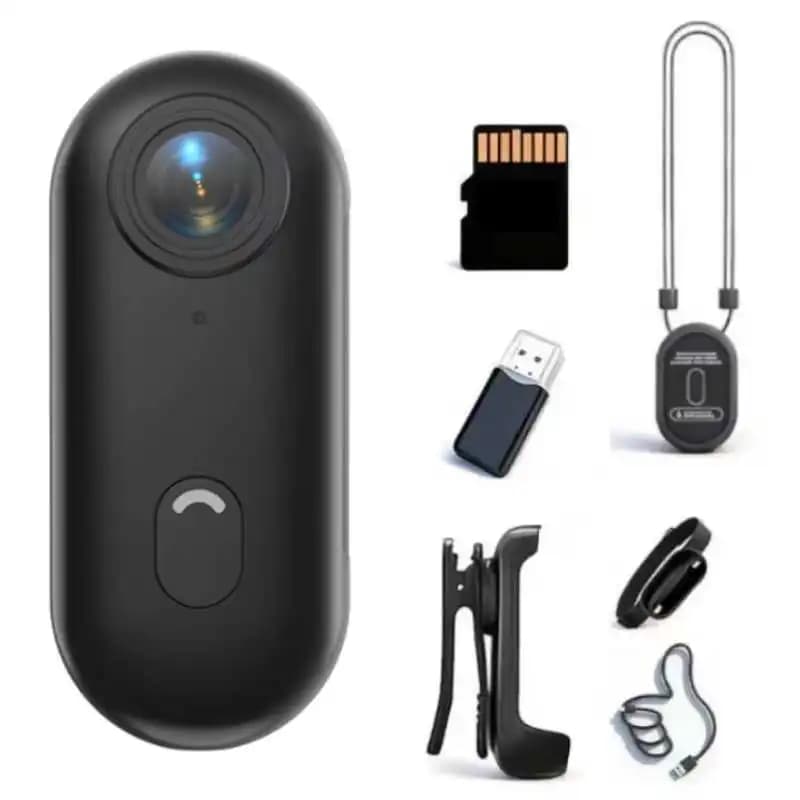 Mini Telecamera 4K Impermeabile Indossabile per Viaggi, Escursioni, Ciclismo, Vlog, Registratore Video, Ciondolo Magnetico, Videocamera Tascabile