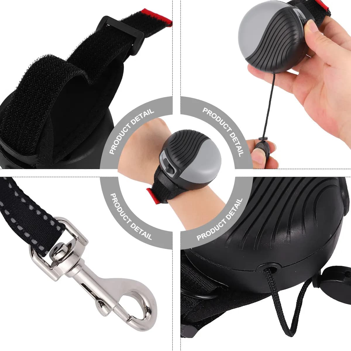 Guinzaglio Ergonomico Retrattile Automatico per Cani, in Nylon, per Passeggiate Sicure, Controllate, Corsa, Escursionismo, Campeggio e Comfort