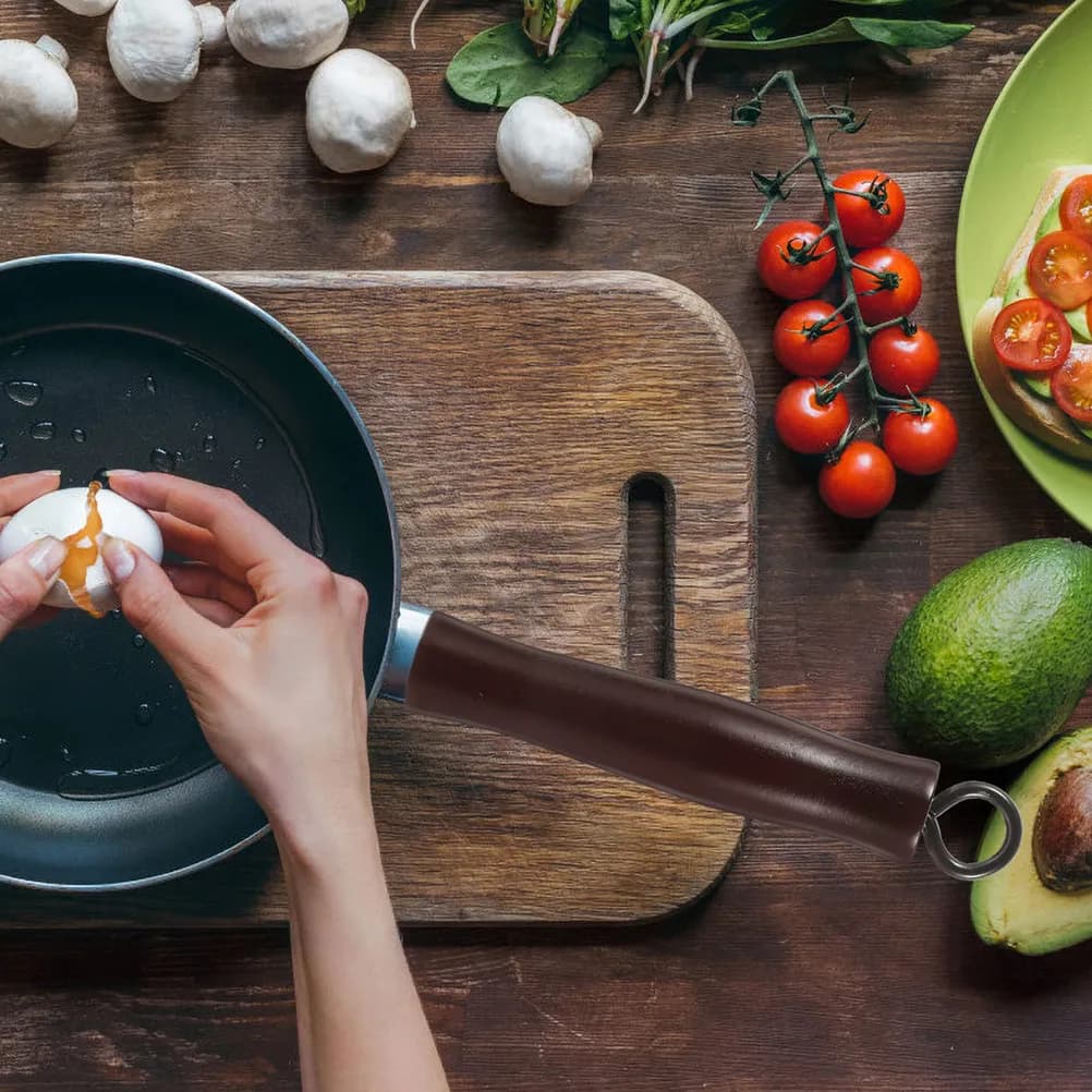Manico Staccabile di Ricambio in Legno e Ferro, Ergonomico e Anti-scottatura per Padelle, Pentole e Pentole per Latte, Accessorio da Cucina
