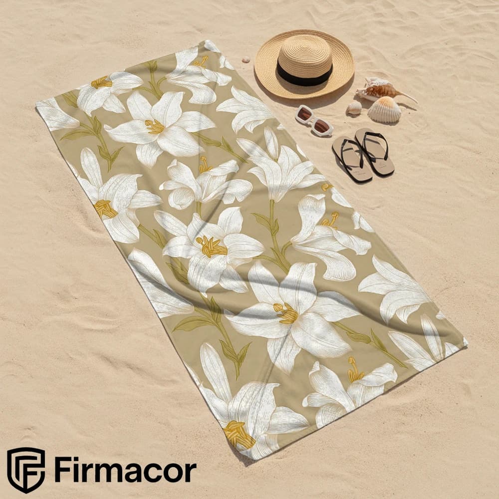 Vintage Lily Cartoon Anime Beach Towel Microfiber Quick Dry Super Absorbent Soft Bath Towel for Kids Adults Travel