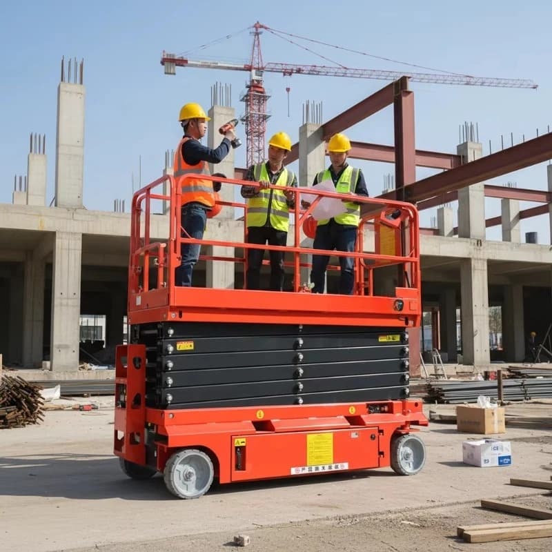 Piattaforma di Lavoro Aerea Elettrica Semovente a Forbice in Acciaio 3.9m 100kg Certificata CE per Carico Magazzino