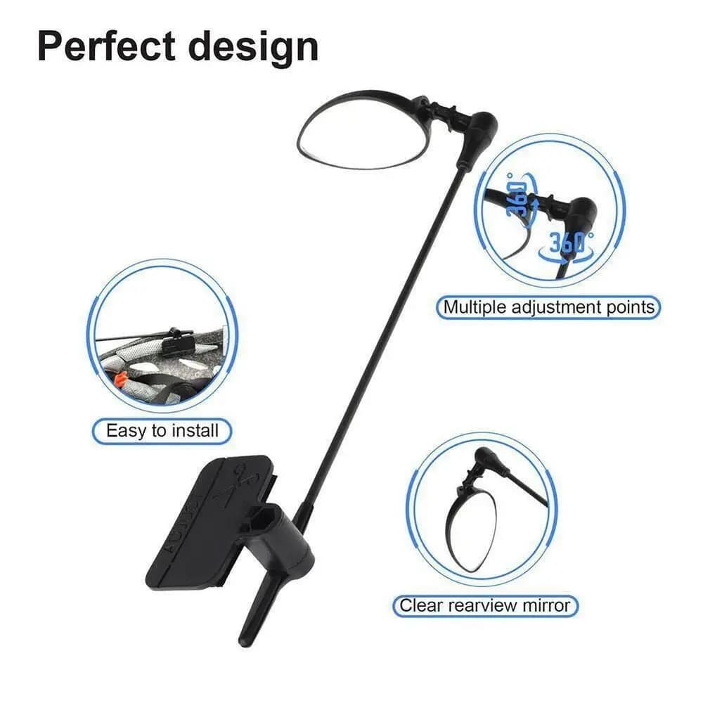 ABS Black Retrovisor Mirror for Bicycle Helmet, Adjustable Reflector, Bicycle Accessories, Reflective Flat Mirror