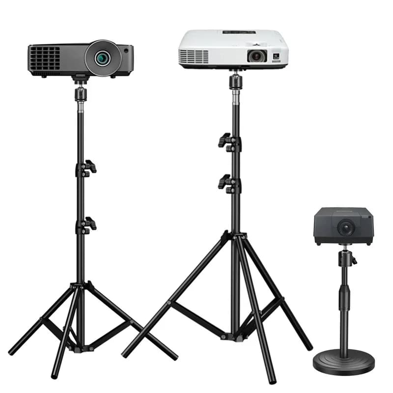 Projection Mount Stand for Projector Tripod with Laptop Tray Adjustable Phone Tablet Holder for Home Office Studio Use