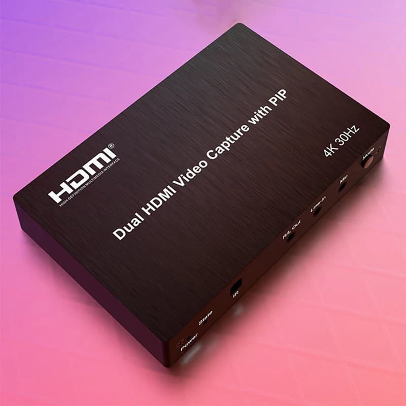 Scheda di acquisizione audio video HDMI 4K 30Hz a 2 porte con PIP, ingresso microfono e mix audio, doppio ingresso HDMI per streaming live e registrazione video