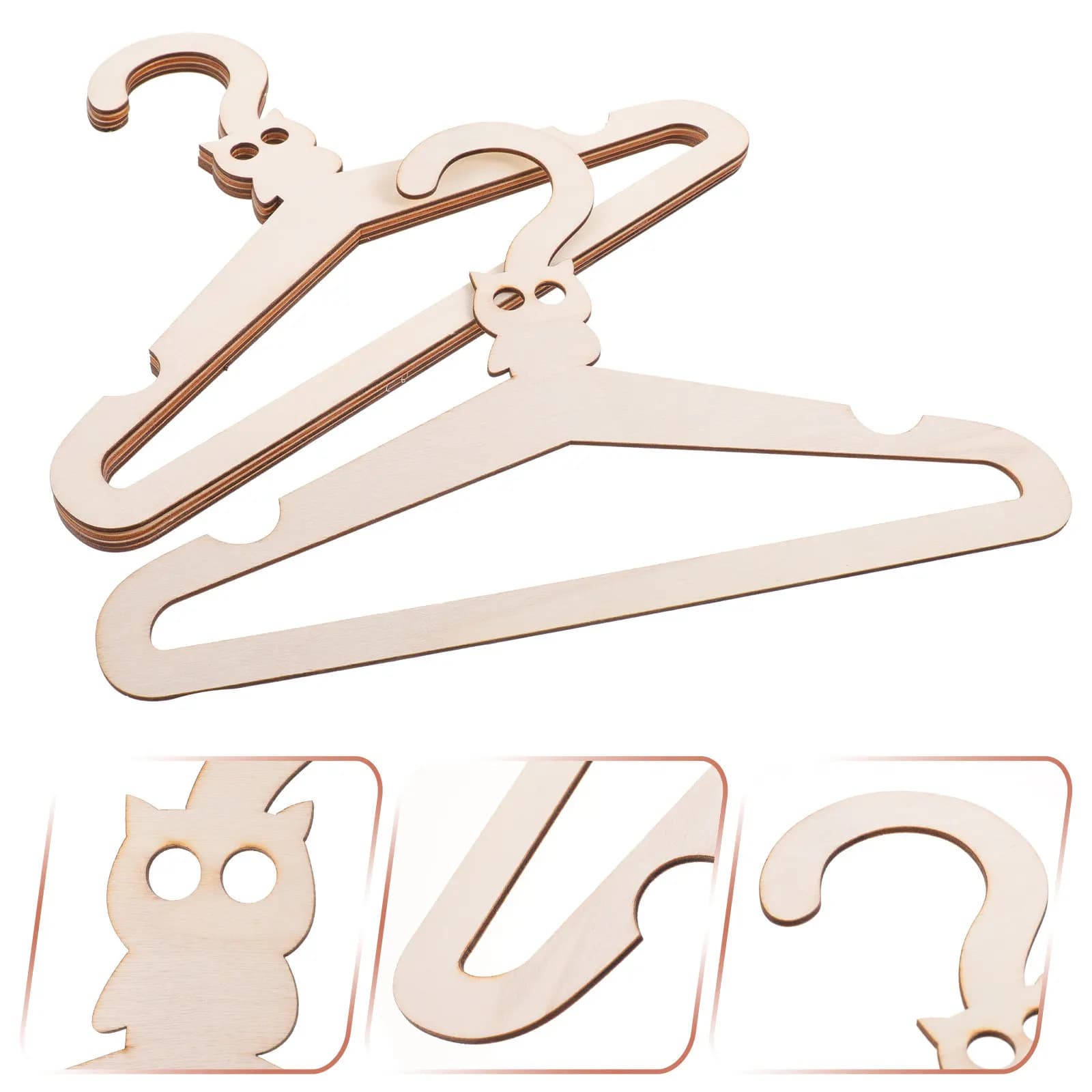5 Pezzi Appendiabiti in Legno a Forma di Animale Cartone Animato, Organizer per Armadio Neonato, Appendiabiti per Vestiti Bambini, Stoccaggio Vestiti in Legno