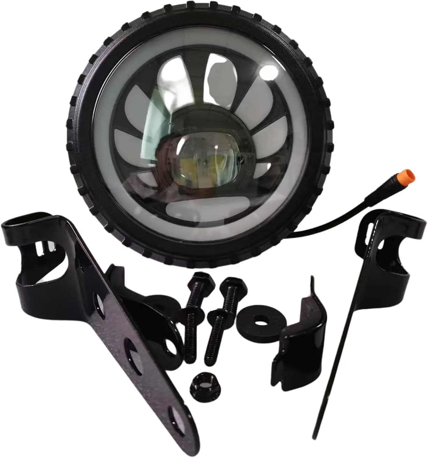 48V-72V colorful ebike headlight with horn, high/low beam waterproof LED lamp for fat tire e-bikes & motorcycles night riding