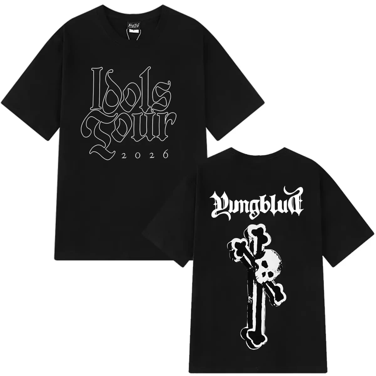 T-shirt Grafica Singer Yungblud IDOLS Tour 2026 Uomo Donna Hip-hop Maglietta a Maniche Corte in Puro Cotone Casual Streetwear