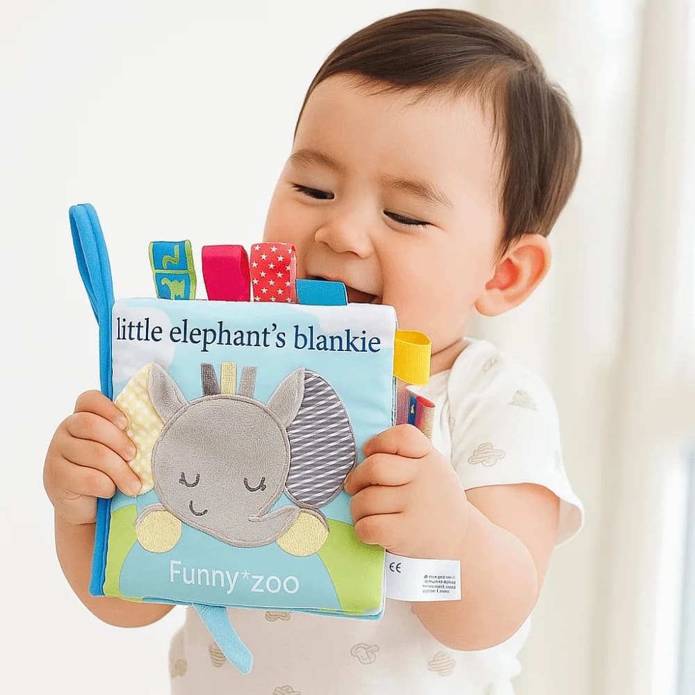 Divertente Libro Sensoriale per Bambini, Libro in Stoffa Colorato, Giocattolo per lo Sviluppo del Pensiero, Superficie Liscia