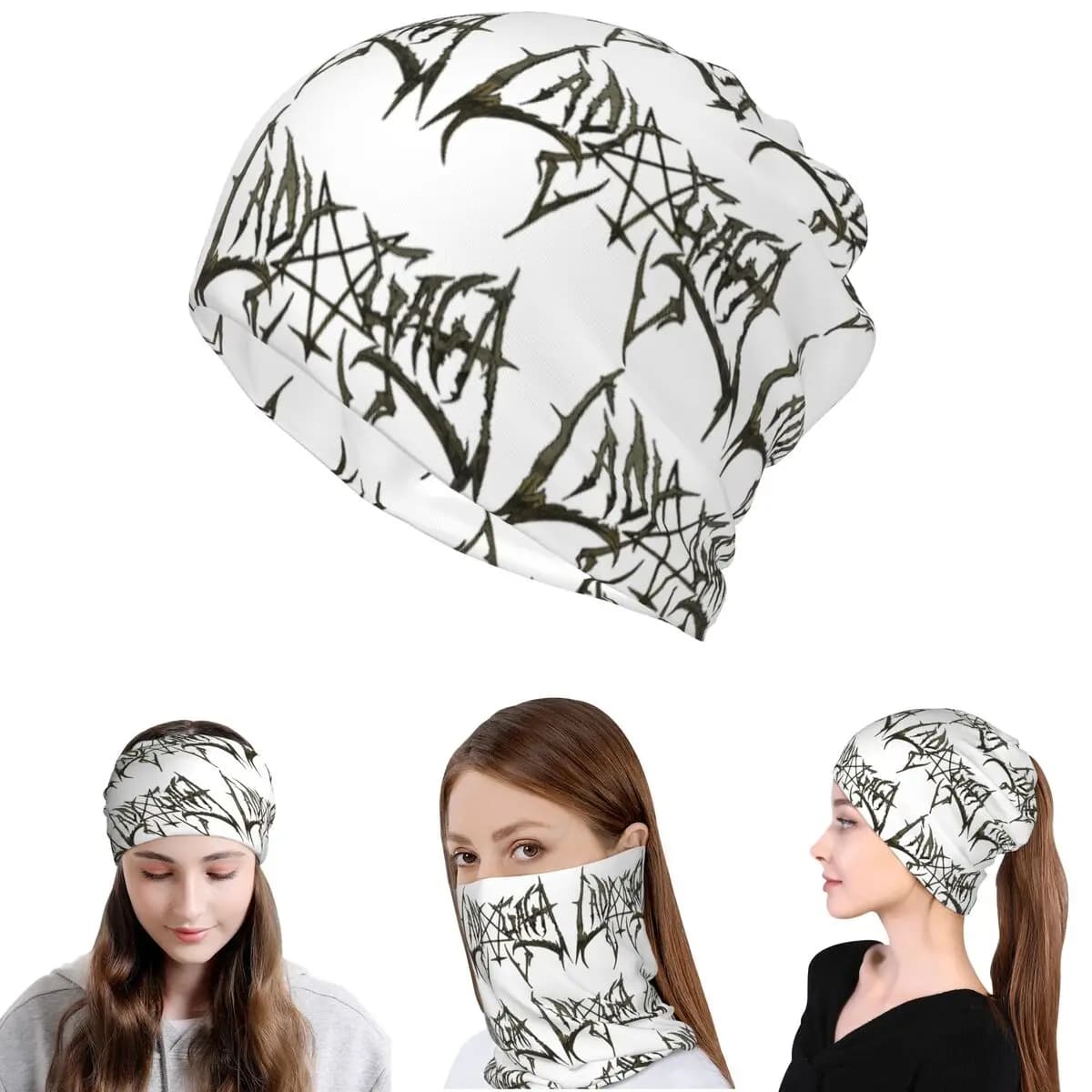 Bandana con logo dell'album Mayhem di Lady Gaga, sciarpa multiuso, maschera per il viso, berretto per uomo e donna, per l'inverno.