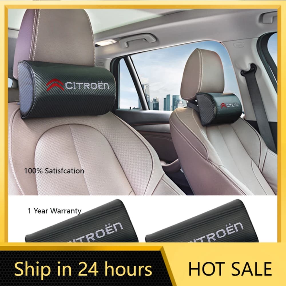 Cuscino Poggiatesta Morbido in Fibra di Carbonio per Auto 2026, Supporto Collo per Viaggio, Accessori per Citroen C1 C2 C3 C4 C4L