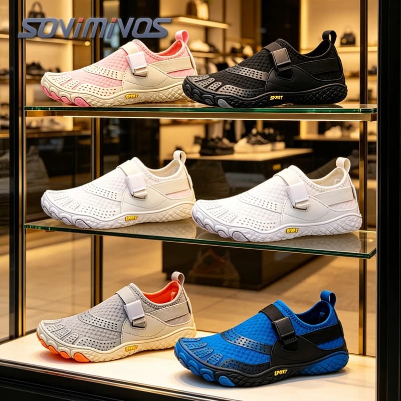 Scarpe da Acqua per Uomo e Donna, Calzini Aqua a Cinque Dita SOVIMIVOS, Scarpe da Nuoto Traspiranti Antiscivolo per Spiaggia, Piscina, Kayak, Snorkeling