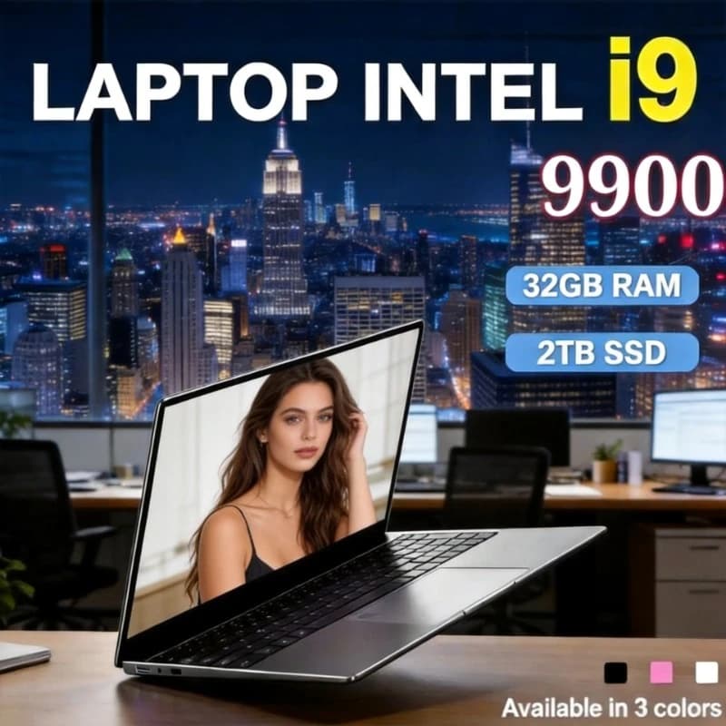 2026 Intel Core i9 9900 Ultra Slim Gaming Office Laptop 15.6" 1920×1080 HD, 32GB RAM, 2TB SSD, Windows 11, Notebook PC