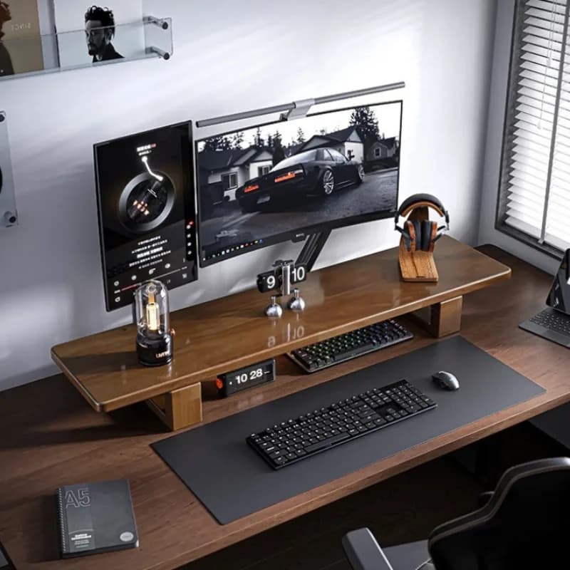 Wooden Screen Heighten Shelf Large Monitor Height Increase Stand Desktop Computer Height Increased Rack Desk Organizer Shelves