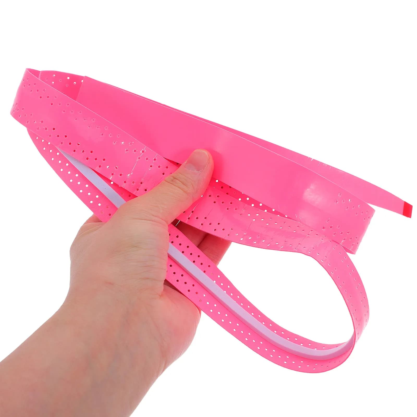 5 Pezzi Nastro Elastico Perforato in PU per Racchette da Badminton, Tennis e Ping Pong, Assorbente e Antiscivolo