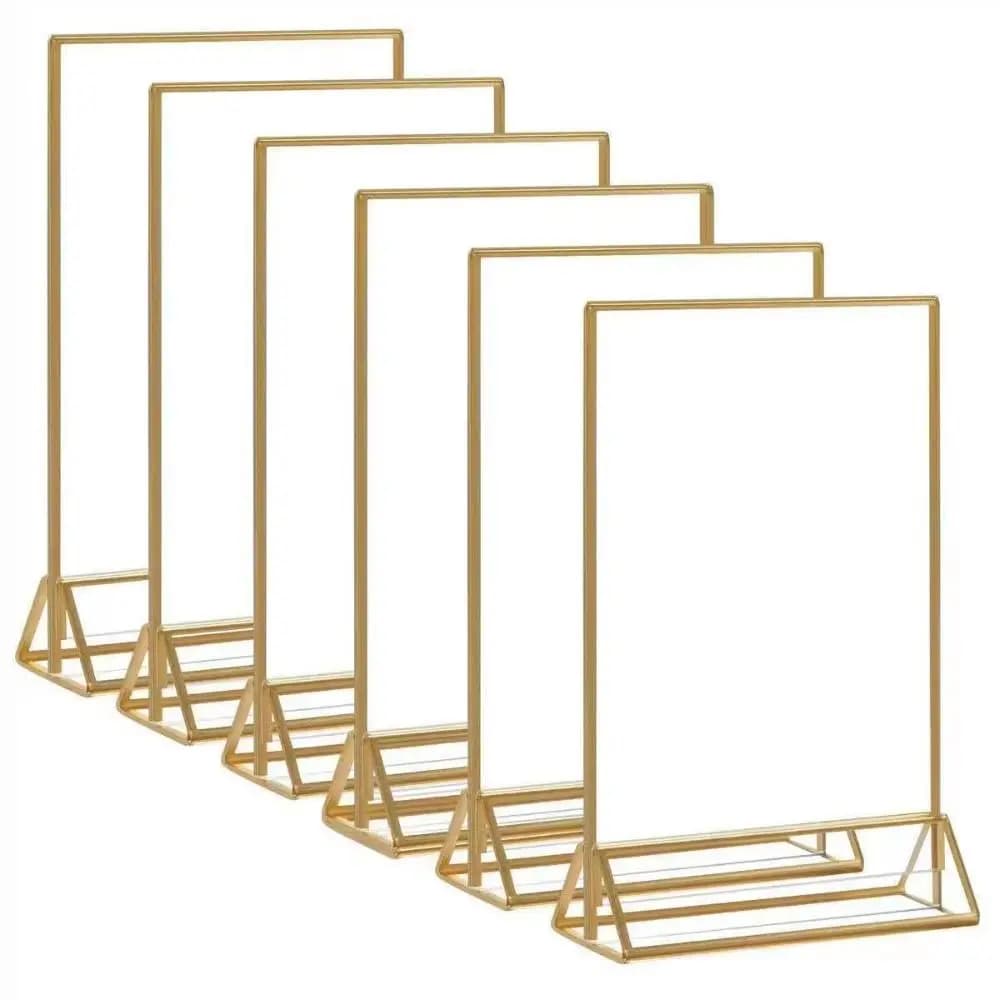 Porta-Etichette in Acrilico Trasparente Dorato Fai-da-Te con Base, Elegante Supporto per Numeri Matrimoniali, Durevole, per Addio al Nubilato