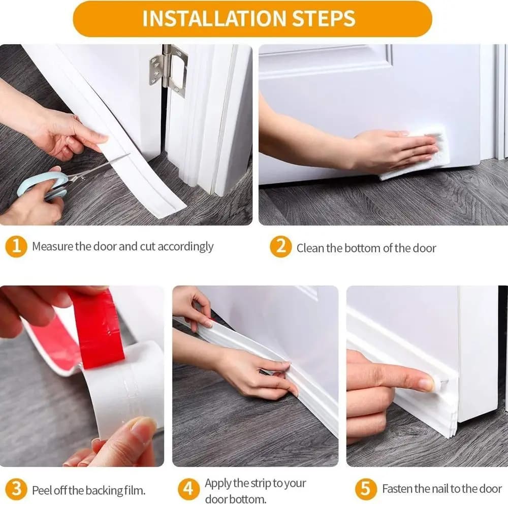 Nuova striscia di tenuta per porta in PVC anti-collisione flessibile per porta, tappo antivento, autoadesiva, per finestre, per finestre