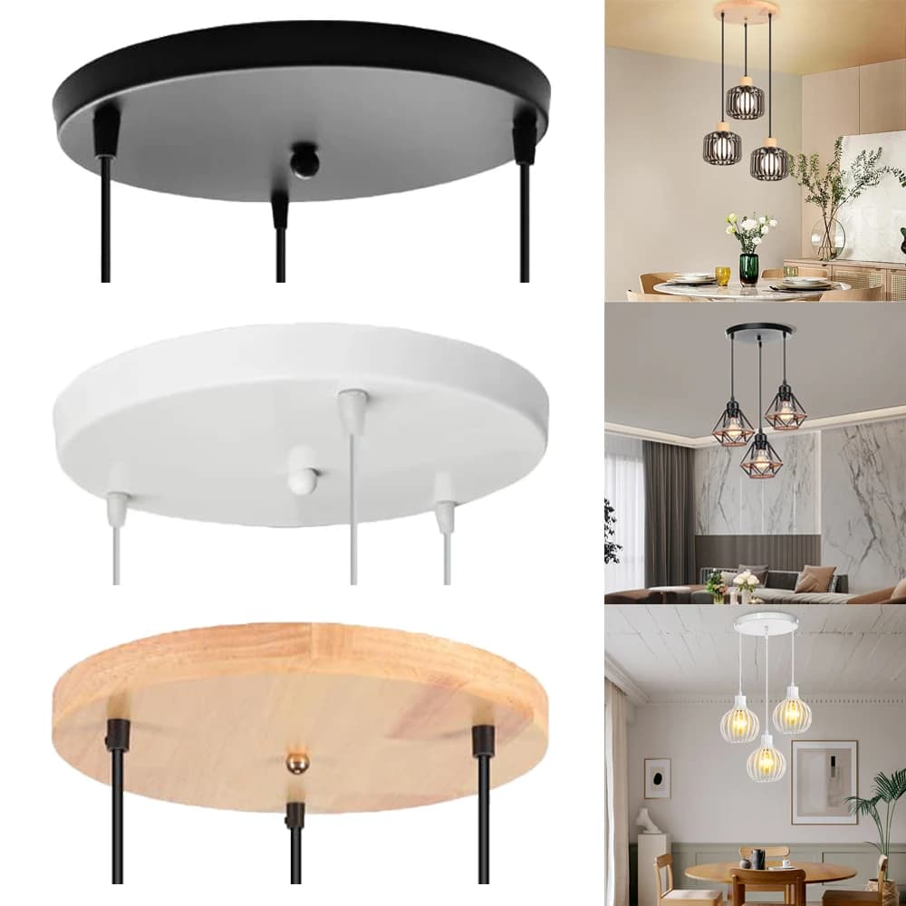 3 fori 30cm accessori per plafoniere accessori per luci fai da te piastra per soffitto rotonda Base lampadario lampada a sospensione Base baldacchino a soffitto