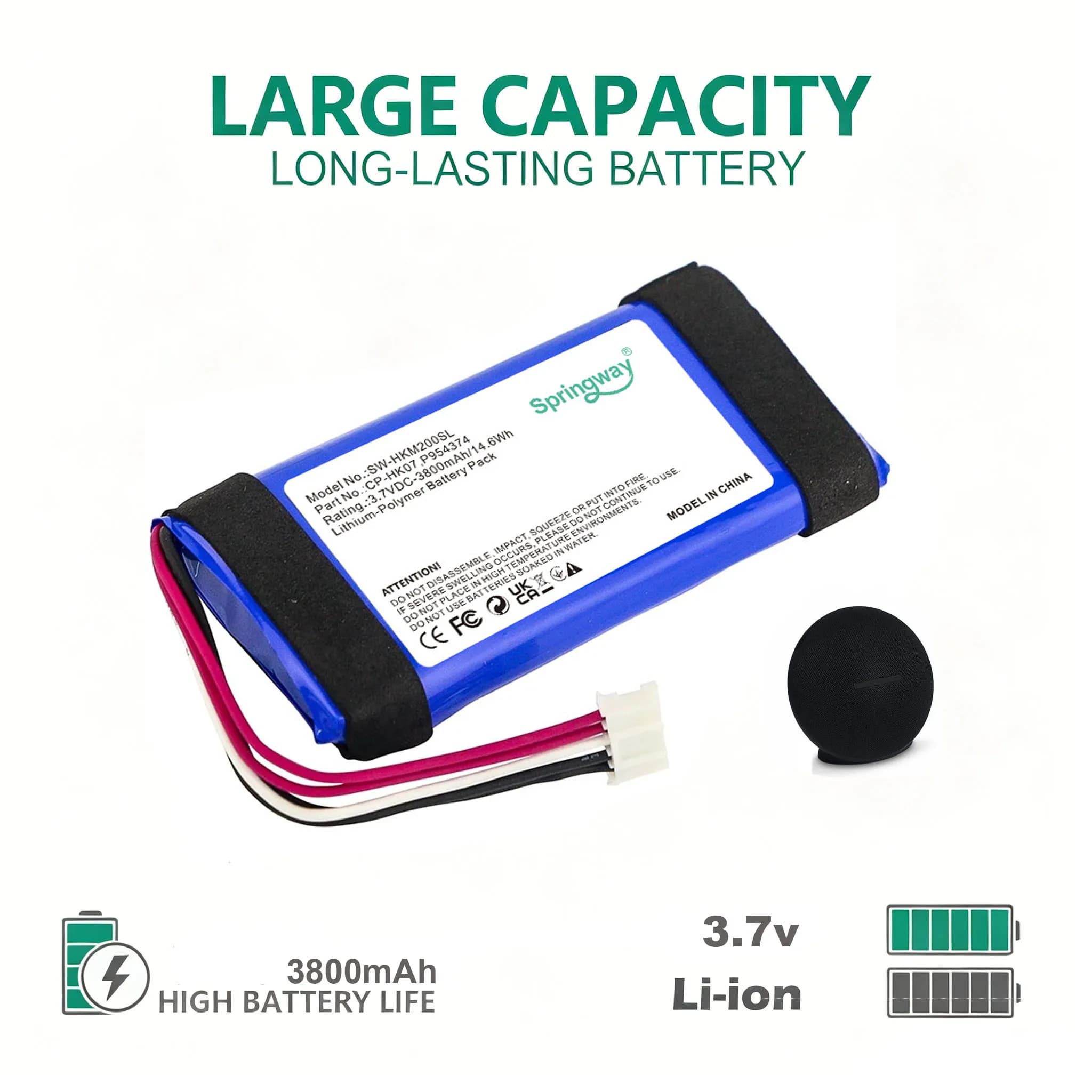Speaker batteries Replacement Battery For Harman/Kardon Onyx Mini Bluetooth 3.7V 3800mAh CP-HK07 P954374