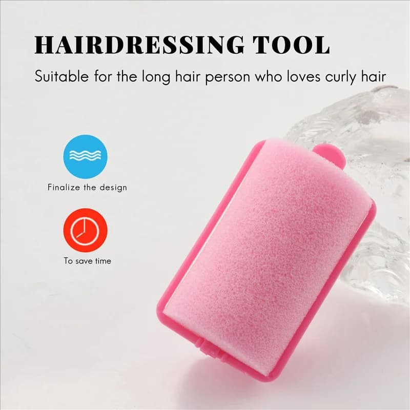 ,Acquistanti, 36 pieces for dark pink hairstyles, soft sponge rollers, bigodini, hairdressing tool