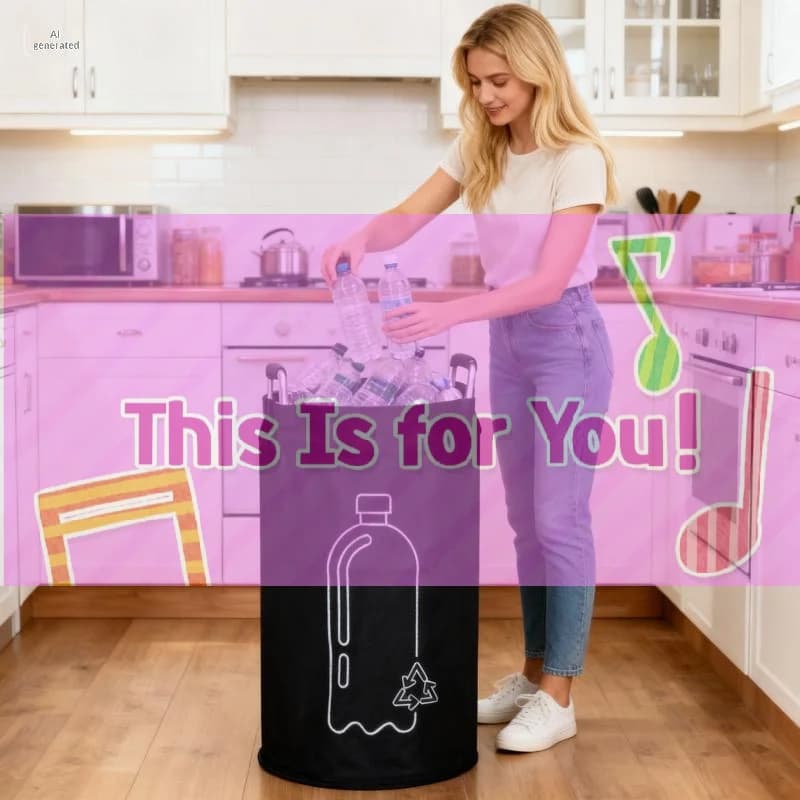 【HMA】82L Empty Bottle Storage Basket Folding With Aluminum Handle Wastewater Bottle Collector Bag Large Capacity Recycling Bin