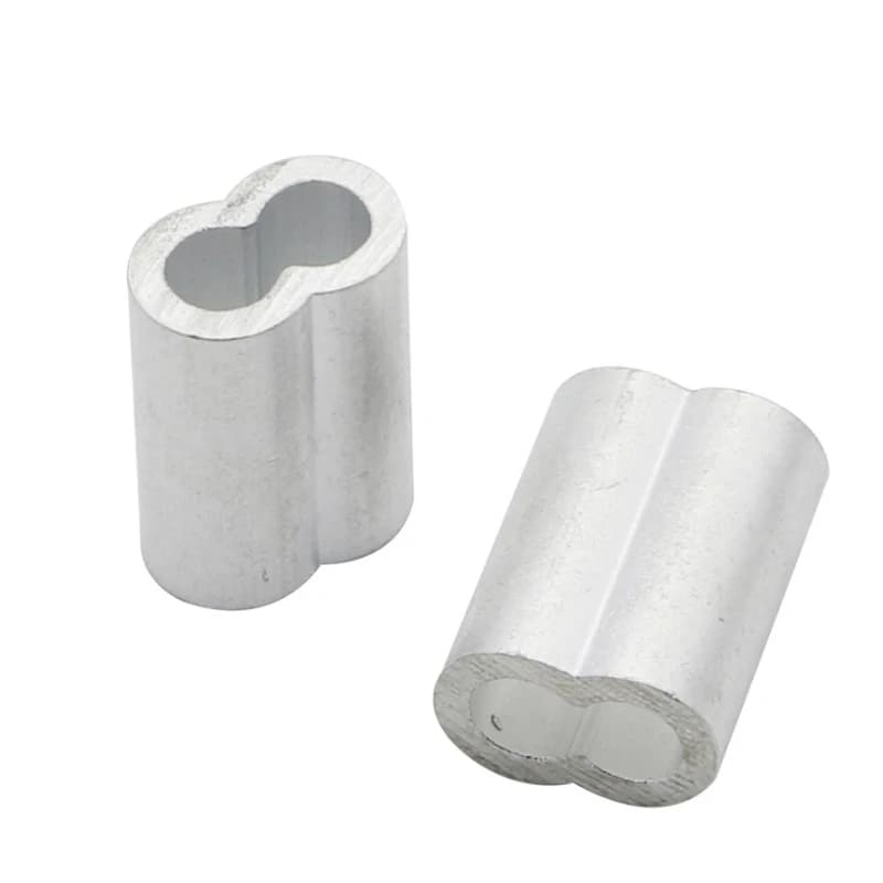 M1.0M1.2 M1.5 M2 M3 -M12 Aluminum Casing Wire Rope Ferrule Cable Ties Aluminum Crimping Sleeve 8 Shape Oval Clip Wire Rope Clamp