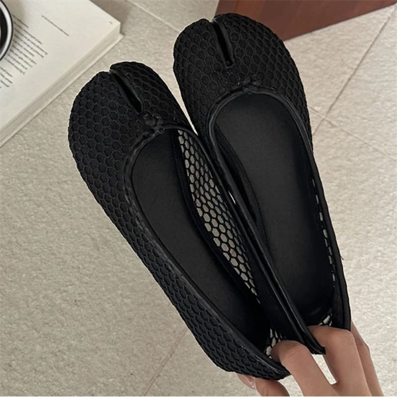 Eilyken 2026 Sandali Bassi da Donna con Punta Divisa in Rete Traforata, Comodi Tabi Ballet per Camminata, Danza e Tempo Libero, Scarpe Estive