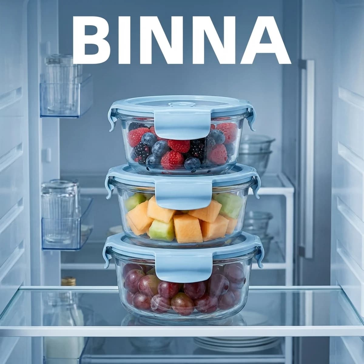 Set di contenitori rotondi sigillati ermeticamente – Senza BPA, riutilizzabili per la preparazione dei pasti, da congelatore a microonde, Rock Blue