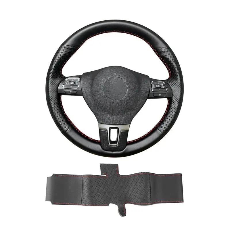 Per VW Golf Plus 2009-2014 Tiguan 2010-2016 Passat B7 CC Touran EOS Cucito a mano in pelle traforata Coprivolante per auto Trim
