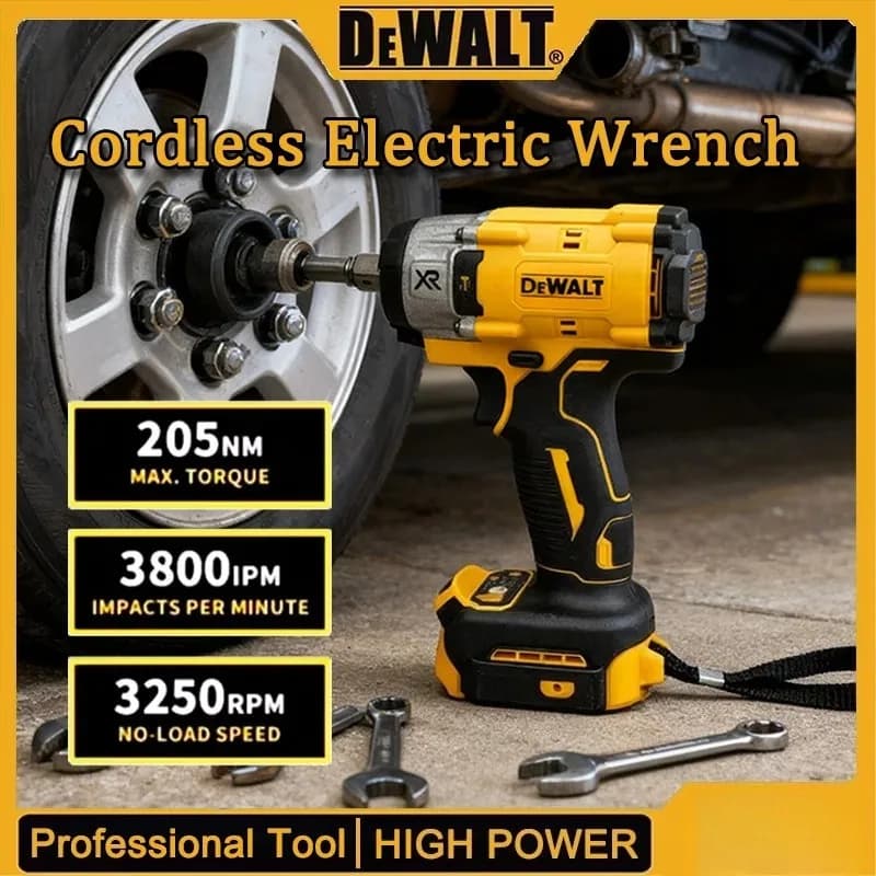 Chiave a Impulsi DEWALT a Batteria al Litio, Alta Coppia, per Lavorazione del Legno, Riparazione Auto