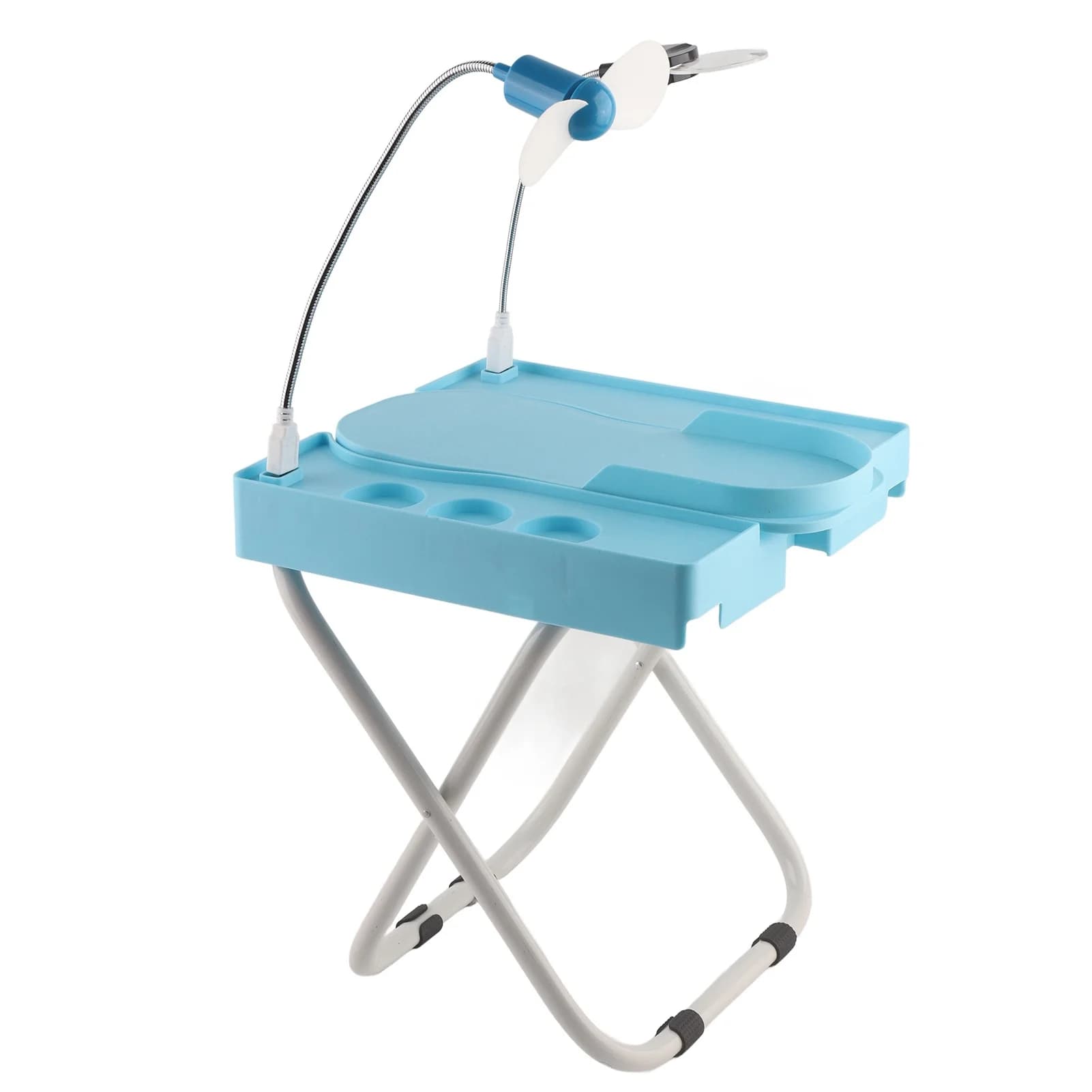 Pedicure Foot Rest Non Slip Professional Adjustable Pedicure Stand Kit with LED Magnifier Drying Fan