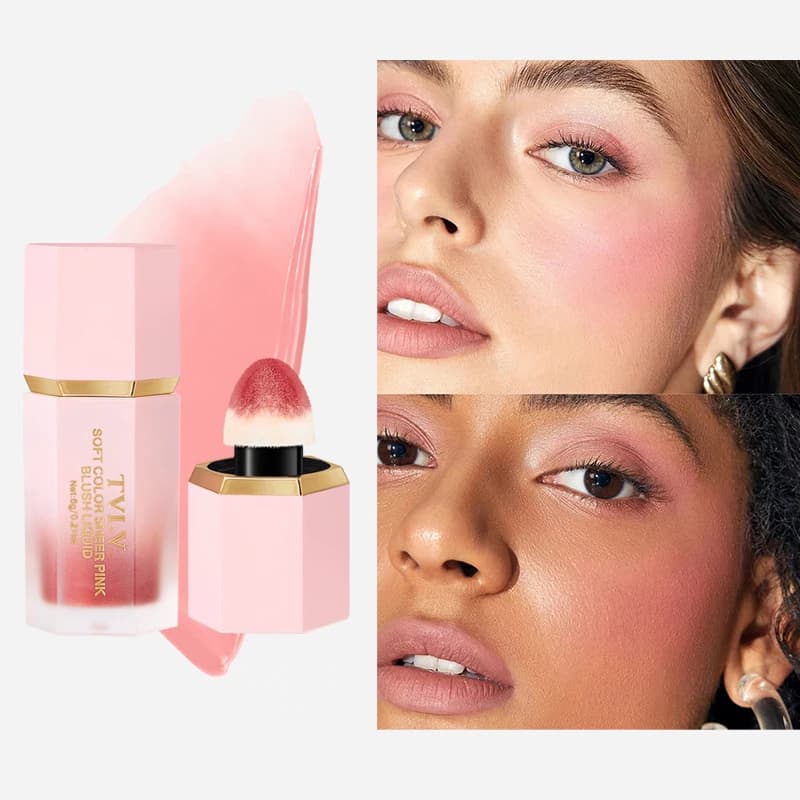 TVLV 4 colori Matte Liquid BlushEasy da applicare testina in spugna per fard impermeabile a lunga durata