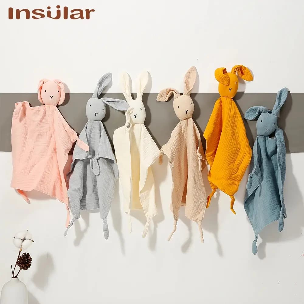 Mussola Bambino Comfort Asciugamano Cotone Piumino Coperta Morbida Neonato Bambole per dormire Moda per bambini Giocattolo per il sonno Lenisce Placare Asciugamano Bavaglini