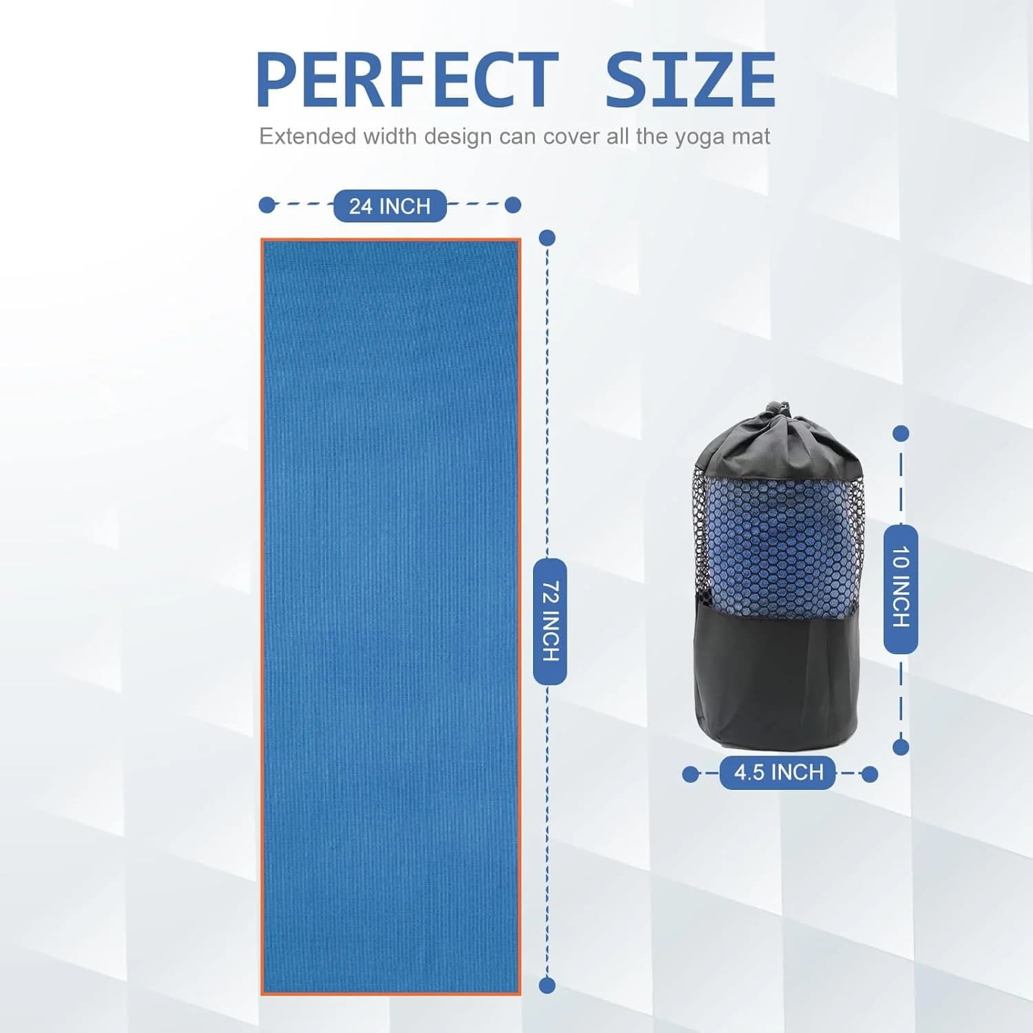 2 Pack Hot Yoga Towel with Grip Dot, Non Slip Yoga Mat Towe Sweat Absorbent Towel for Hot Yoga,Bikram, Pilates and Fitness 72" x