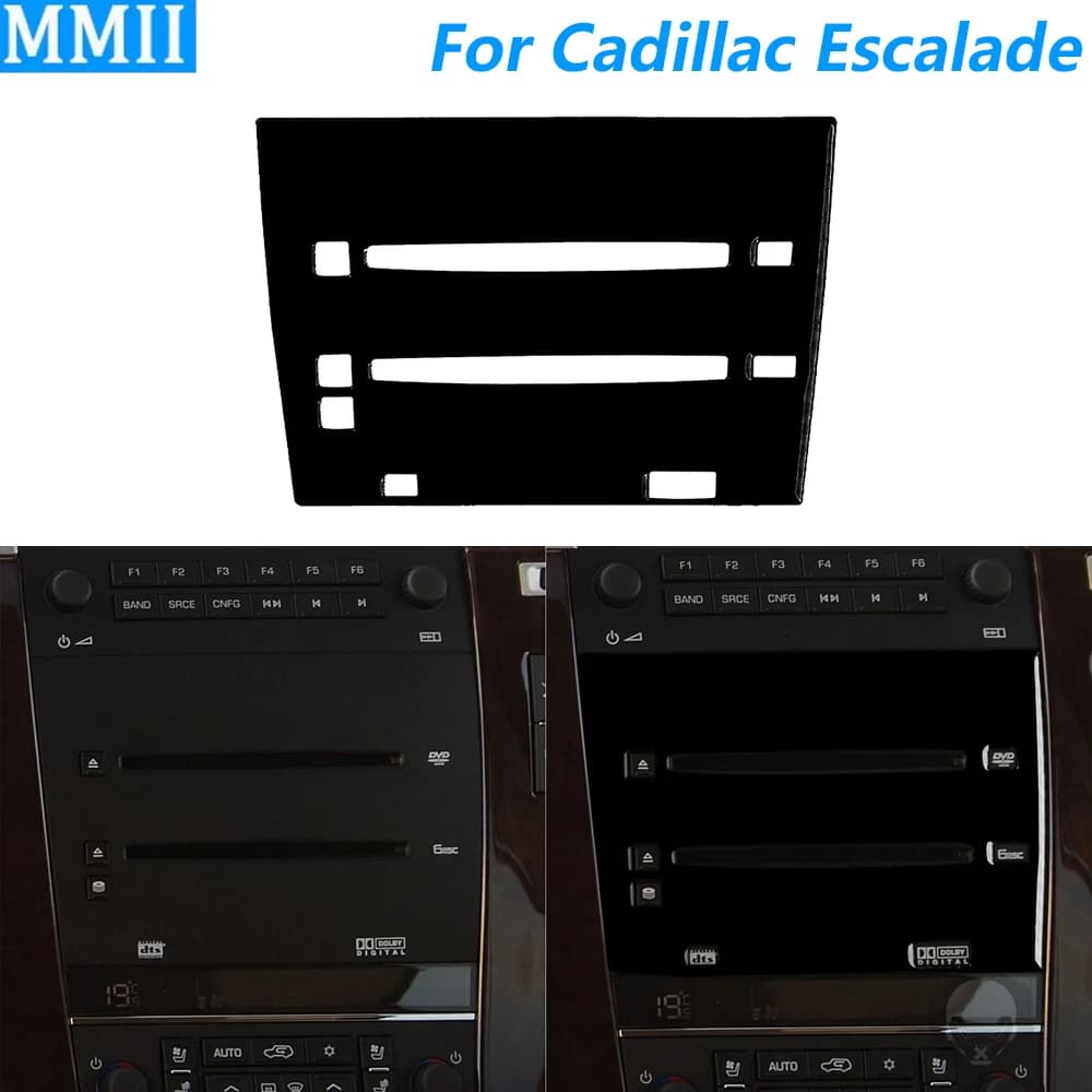Per Cadillac Escalade 2007-2014 Pianoforte Nero Cruscotto Disappannamento Uscita Aria Vent Pannello di Copertura Accessori Auto Adesivo Interno