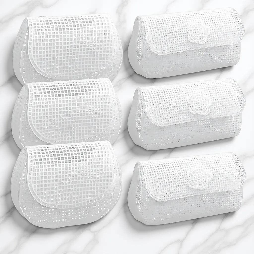 Set di 6 Fogli di Rete in Plastica Multifunzionali per Borse all'Uncinetto, Kit Fai-da-Te per Creazione Borse, Materiali per Ricamo e Cucito
