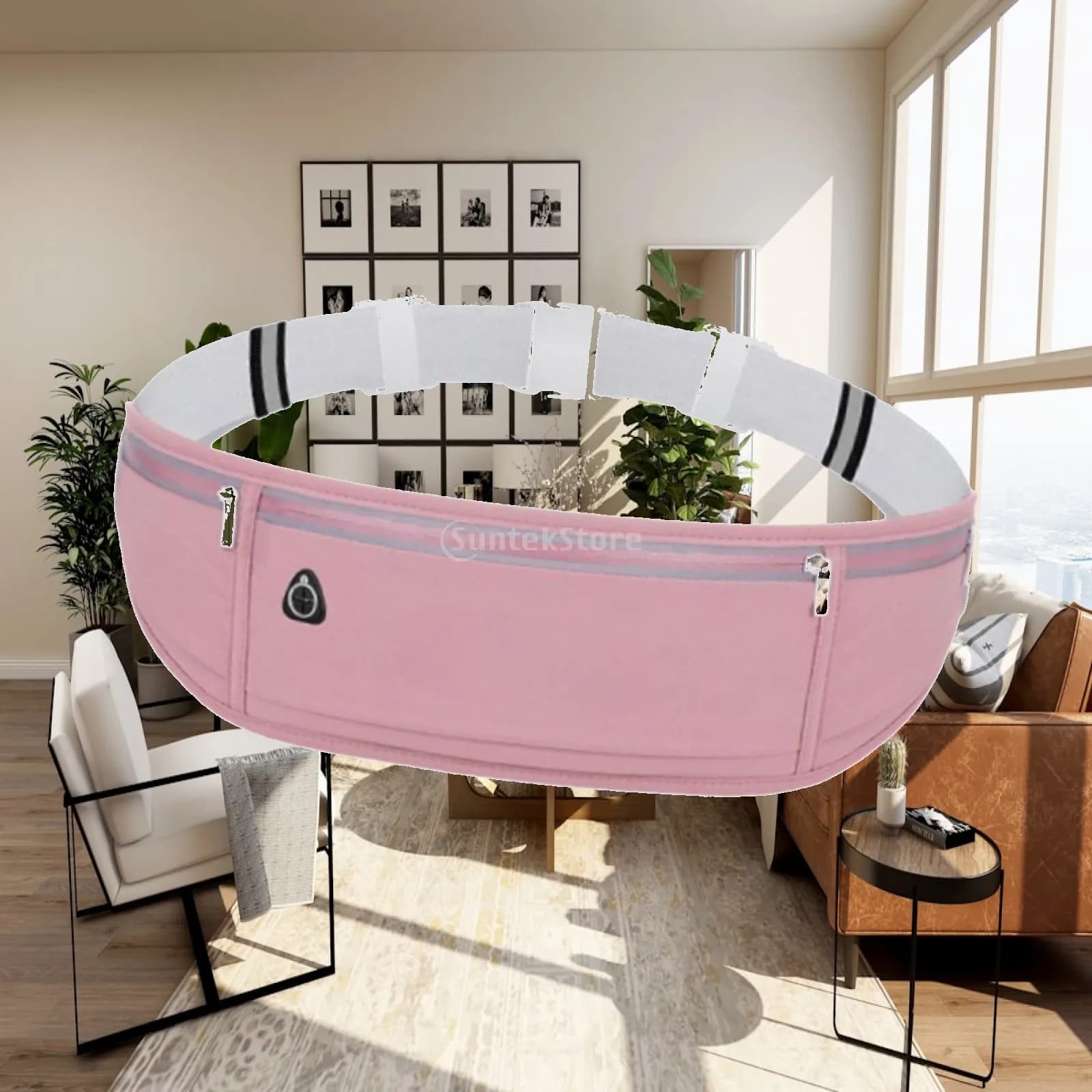 Running Belt Wallet with Adjustable Belt Casual Lightweight with Zipper Sports Waist Bag for Jogging Gym Camping Fitness Cycling