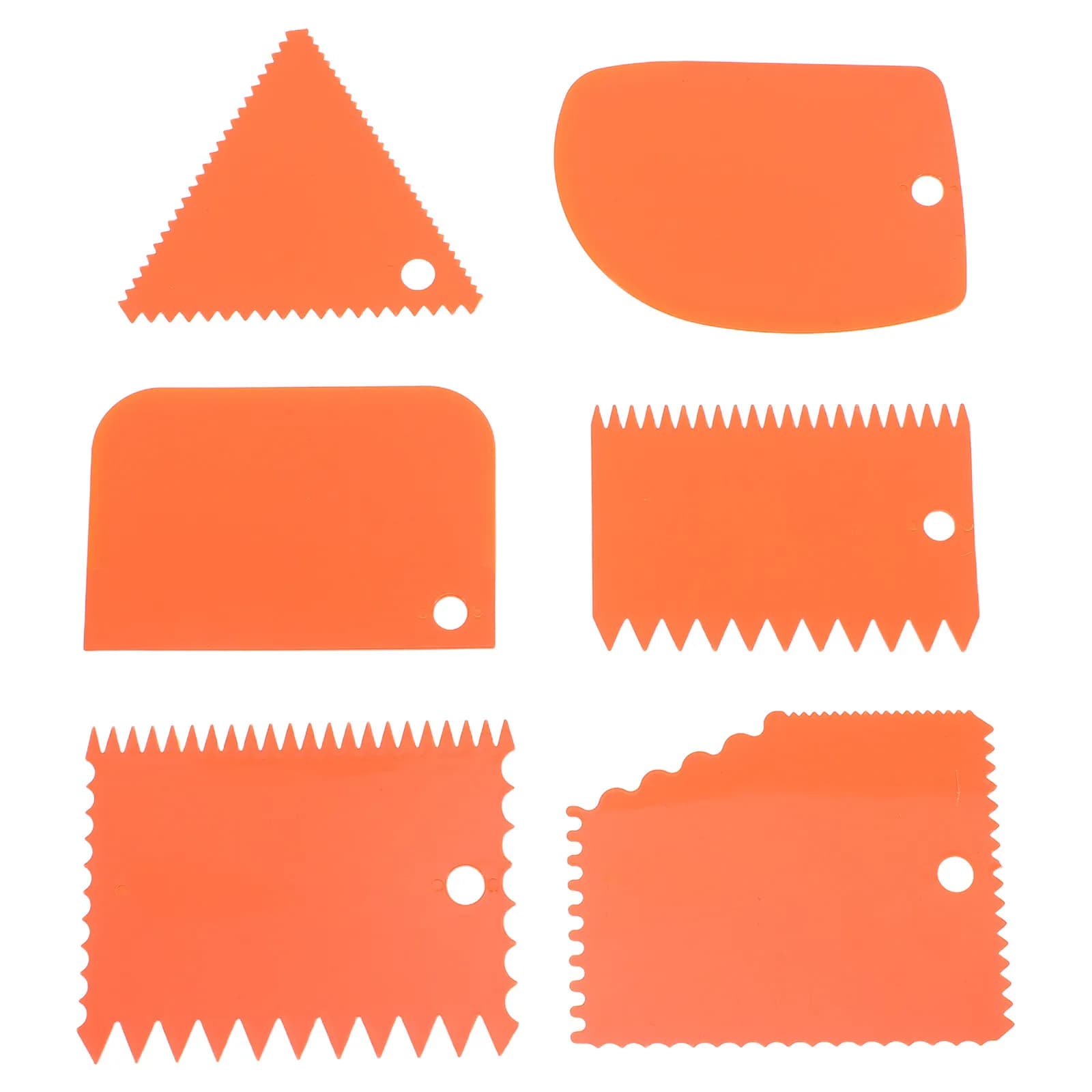 6Pcs Cake Cream Spatula Set Reusable Serrated Edges Frosting Smoother Buttercream Fondant Cake Decorating Tools