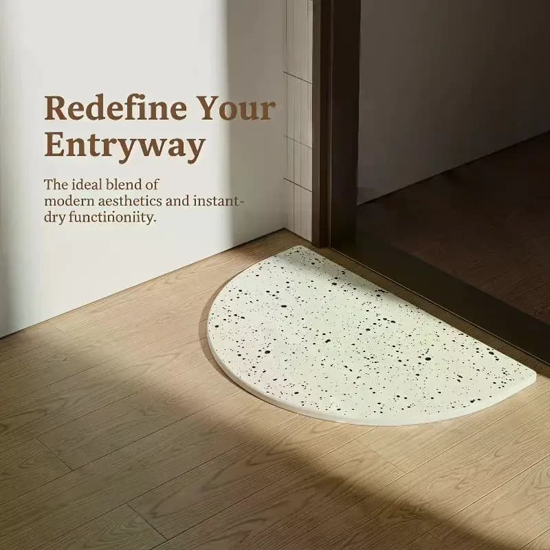 Oval Speckled Diatomite Bath Mat: Fast Drying Non Slip Bathroom Shower Front Door Use