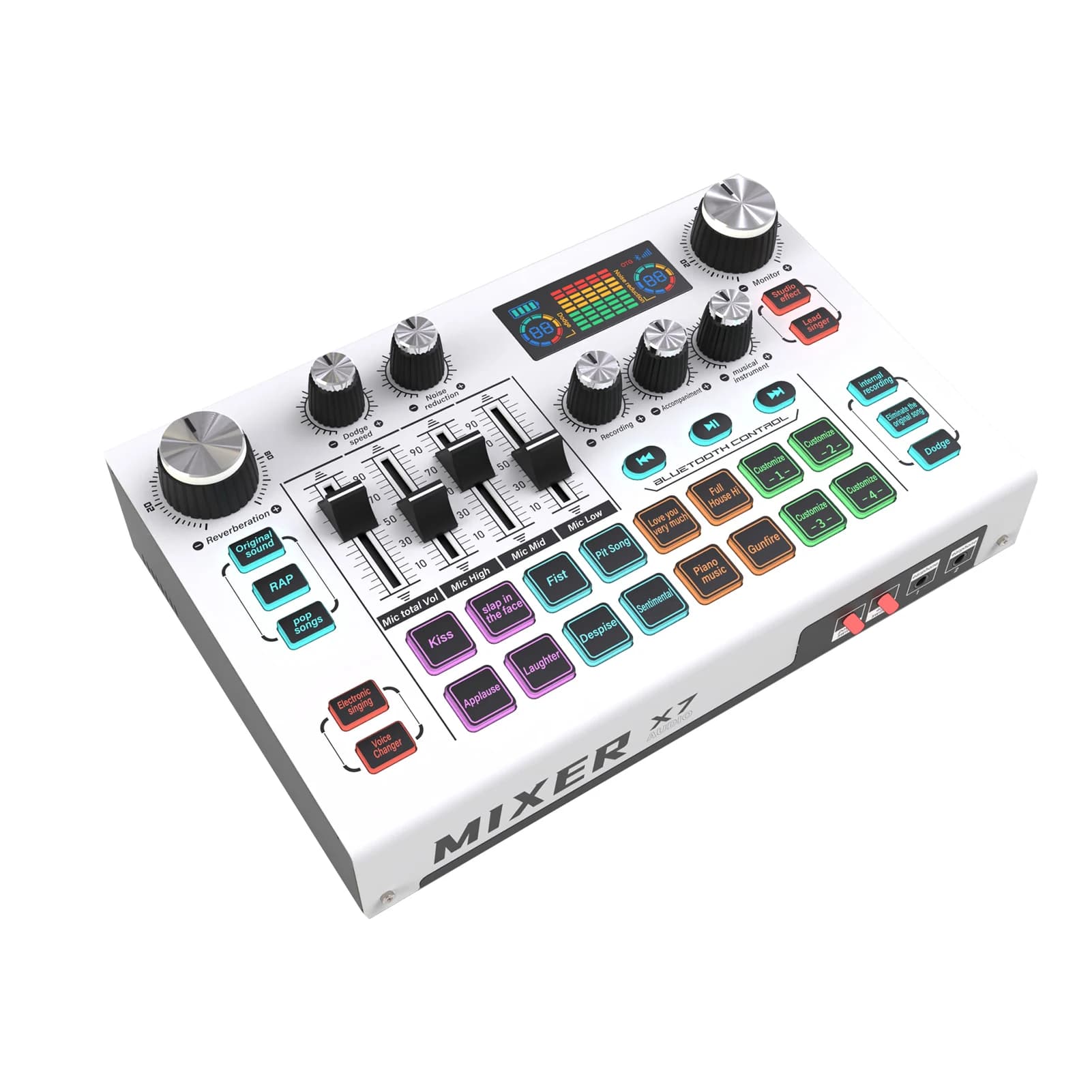 Scheda audio live esterna X7, scheda mixer audio, per streaming live, registrazione musicale, karaoke, canto, 16 velocità Dodge