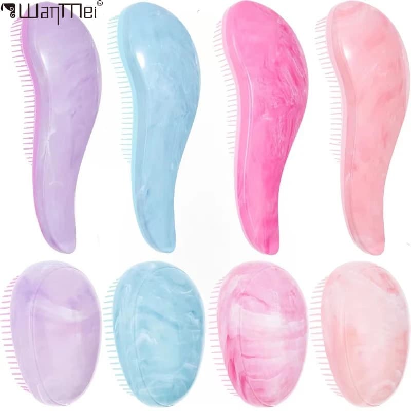 2pcs Magic Detanglng Hair Brush Set Scalp Anti-Static Massage Egg Shaped Comb Anti-static Hairbrush Salon Hair Styling Tool