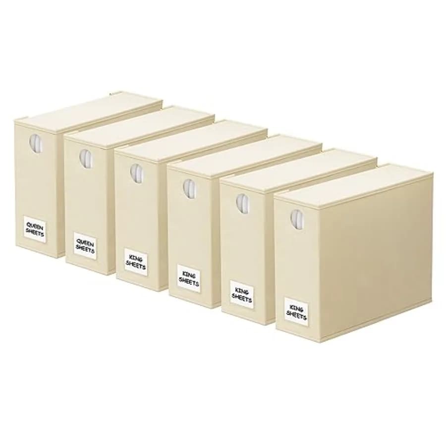 Organizzatori e Contenitori per Lenzuola, Organizzatore Pieghevole con Finestra per Armadio dei Biancheri, Porta-Lenzuola per Letti Queen e King Size
