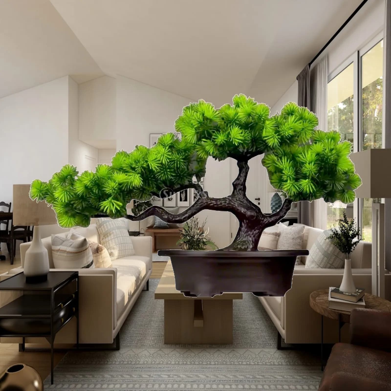 Artificial Plants Greenery Bonsai Small Plants Decor Decoration Green Bonsai Planter for Table Home Bathroom Office Farmhouse