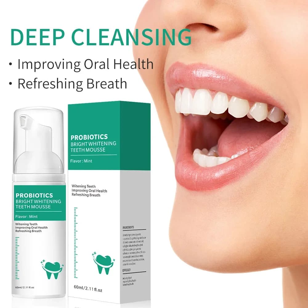 60ml Tooth Cleaning Mousse Foam Toothpaste Oral Hygiene to Remove Yellow Tooth Tartar Mousse mouth whitening