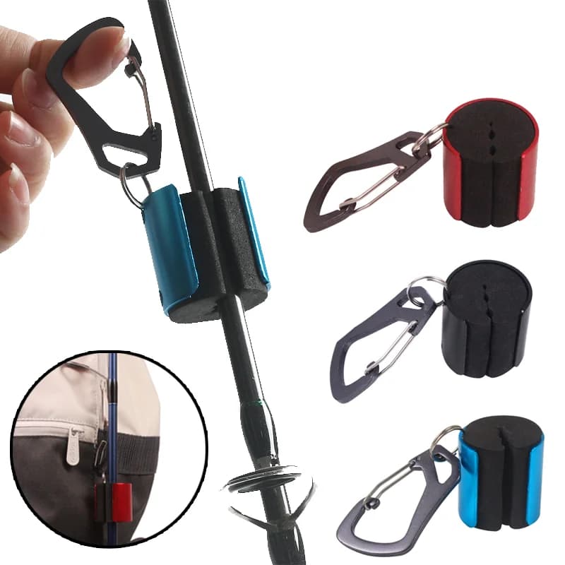 Clip porta canna da pesca Supporto alloggiamento in metallo Clip da cintura indossabile Supporto per asta Stand Up Pole Accessori da pesca robusti e robusti